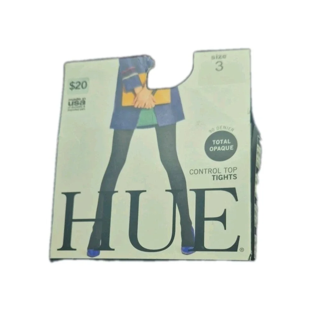 Hue Total Opaque Control Top‎ Tights Size 1 Navy 90 Denier
